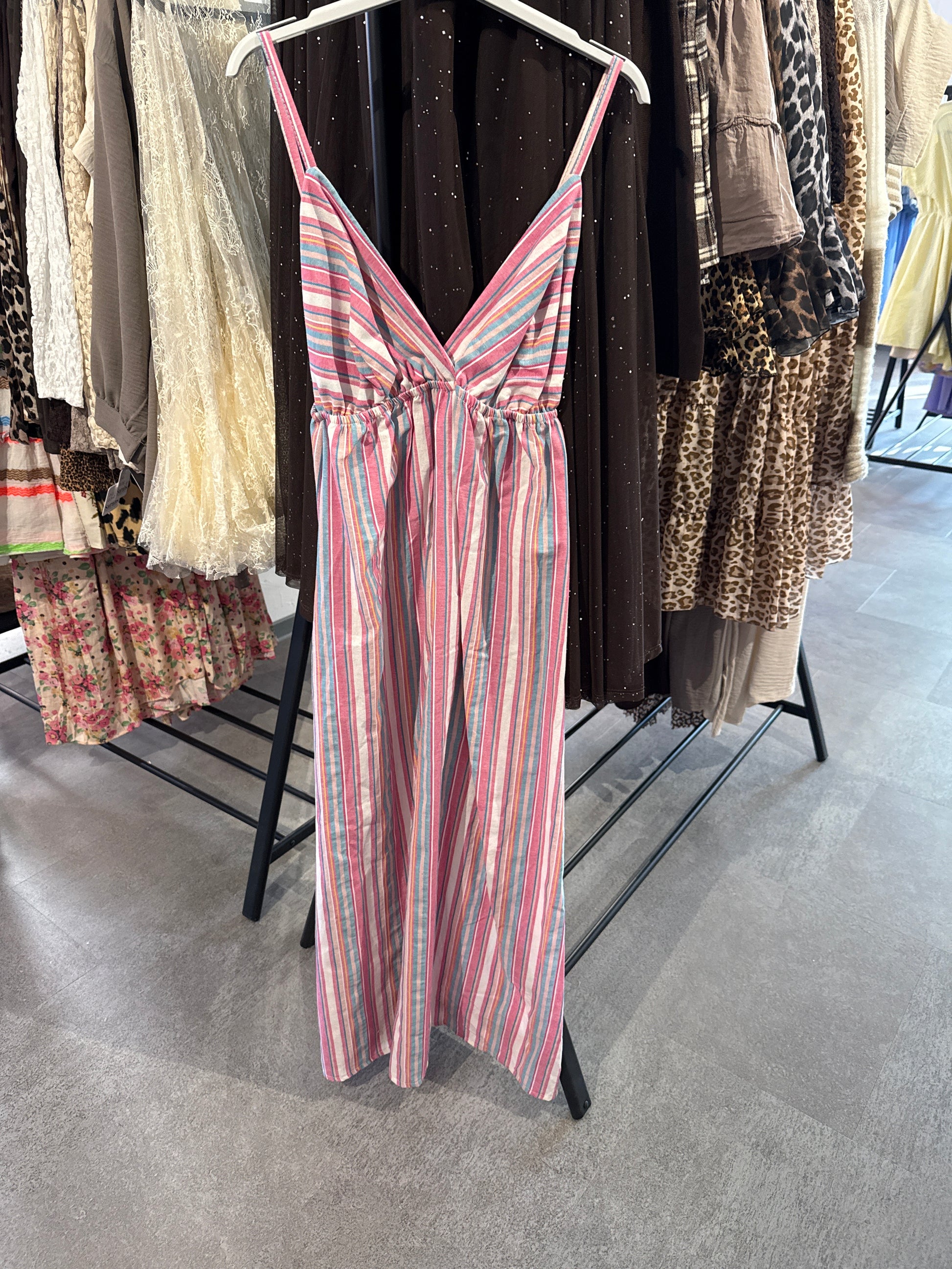 STREIFENKLEID -2225- PINK - Sarahs Modeboutique