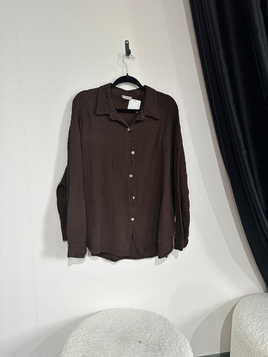 Musselinbluse dunkelbraun -263- - Sarahs Modeboutique