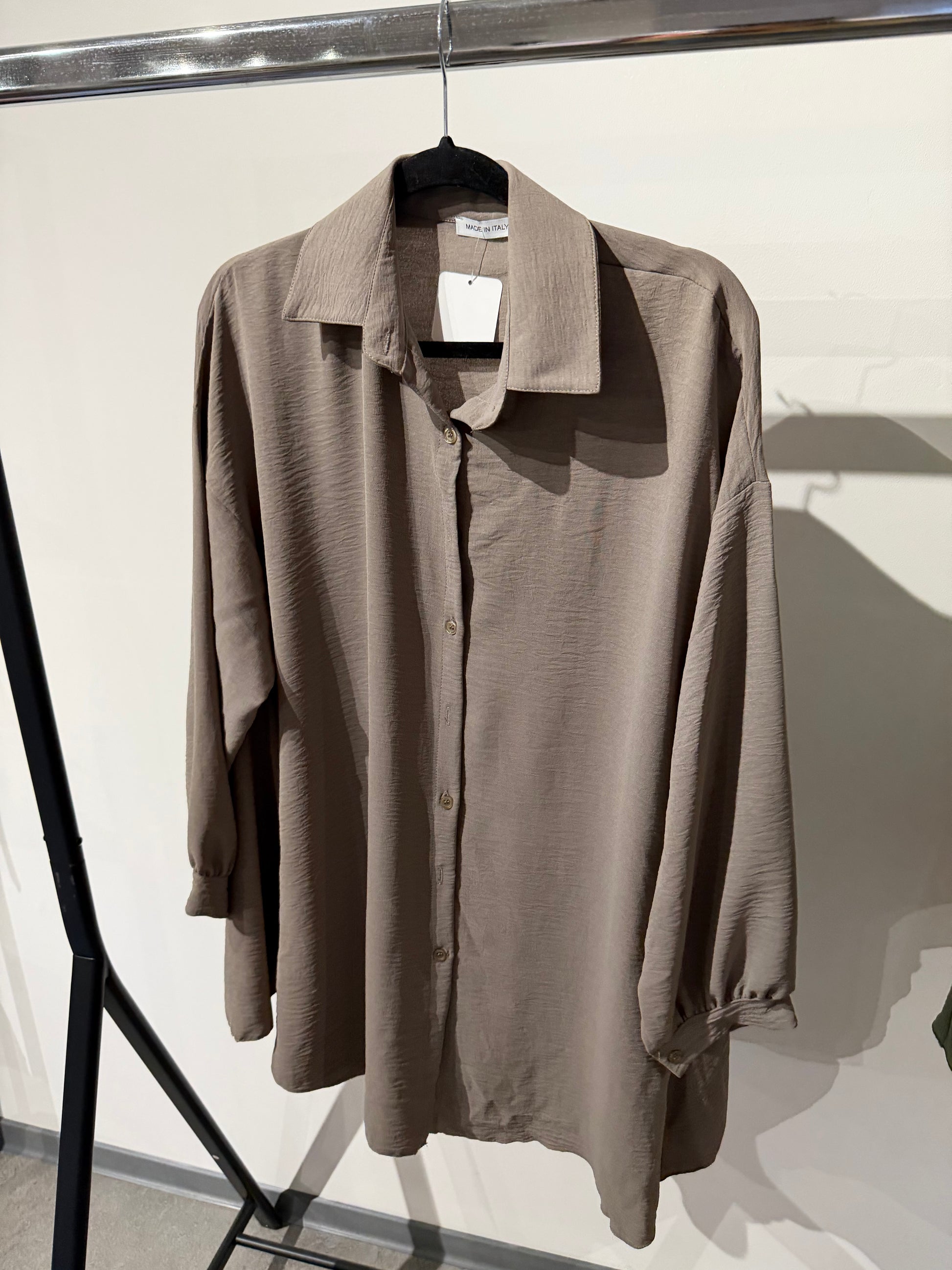 Bluse lang -8811- taupe - Sarahs Modeboutique
