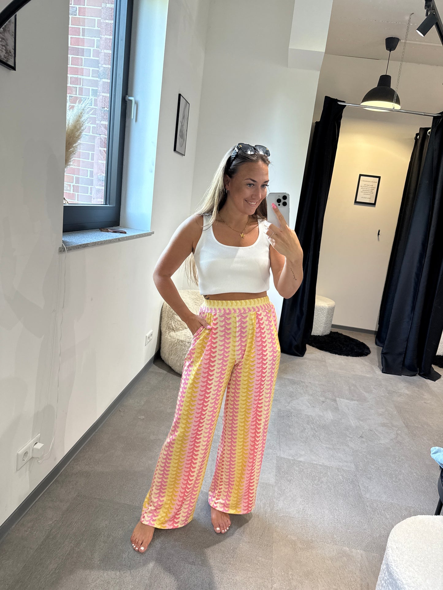 Hose -1376- Pink/gelb - Sarahs Modeboutique