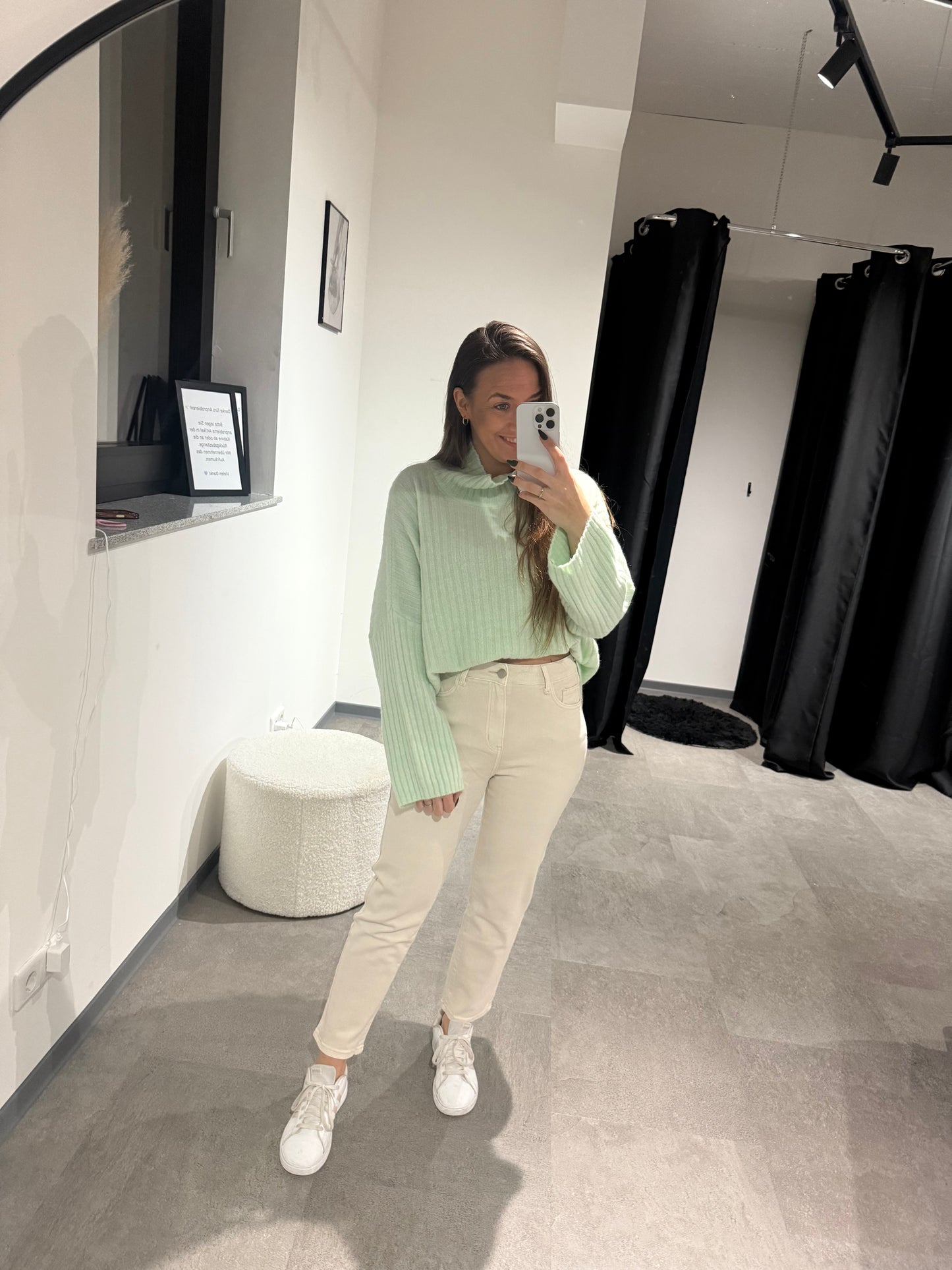 GERIPPTER STRICKPULLOVER -4329- MINT - Sarahs Modeboutique