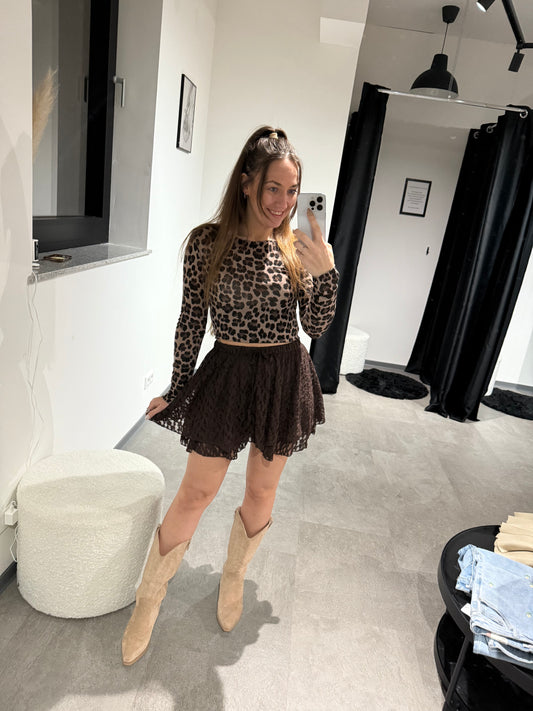HOSENROCK AUS SPITZE Braun  -6892- - Sarahs Modeboutique