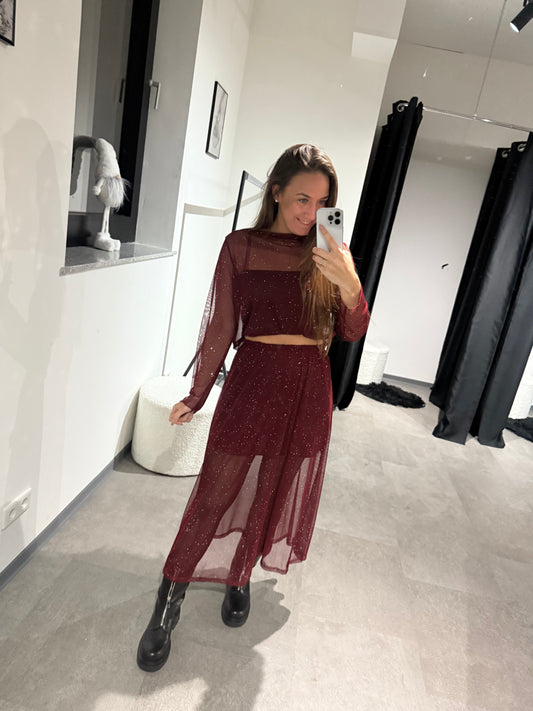 Rock Mesh -3445- burgundy