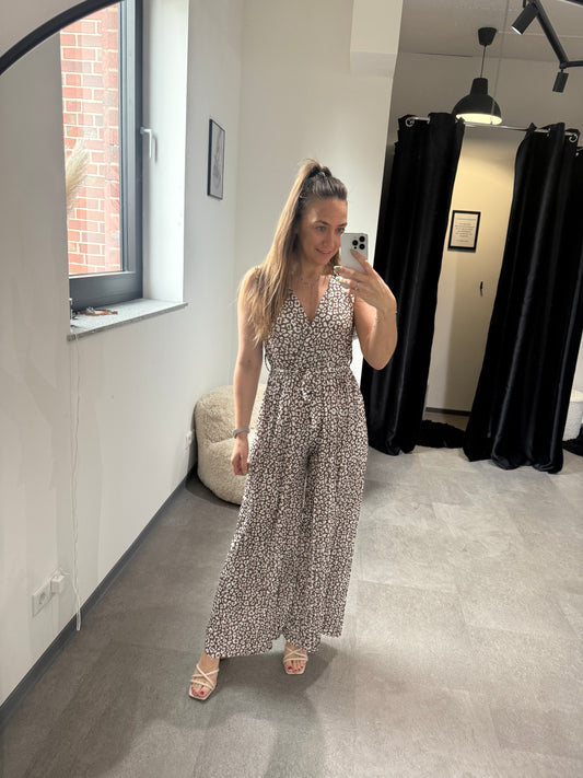 LEOPARD JUMPSUIT SCHOKO -1666- - Sarahs Modeboutique