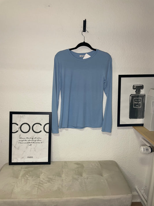 Basic Langarm -4201- hellblau - Sarahs Modeboutique