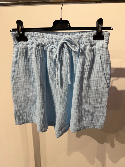 Musselinshorts -1911- hellblau - Sarahs Modeboutique