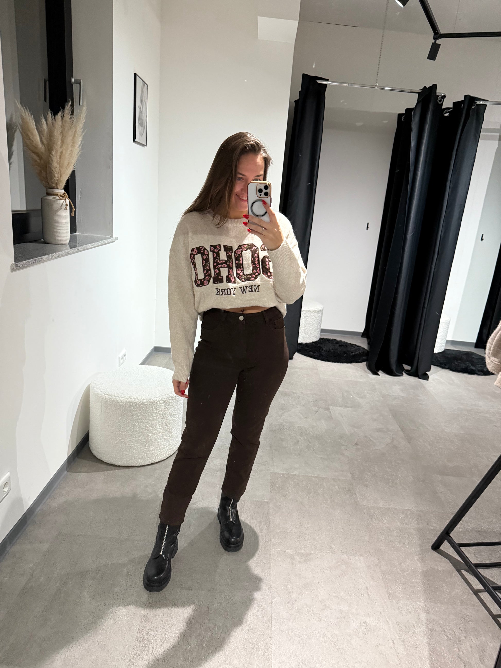Mom Jeans -1444- Braun - Sarahs Modeboutique