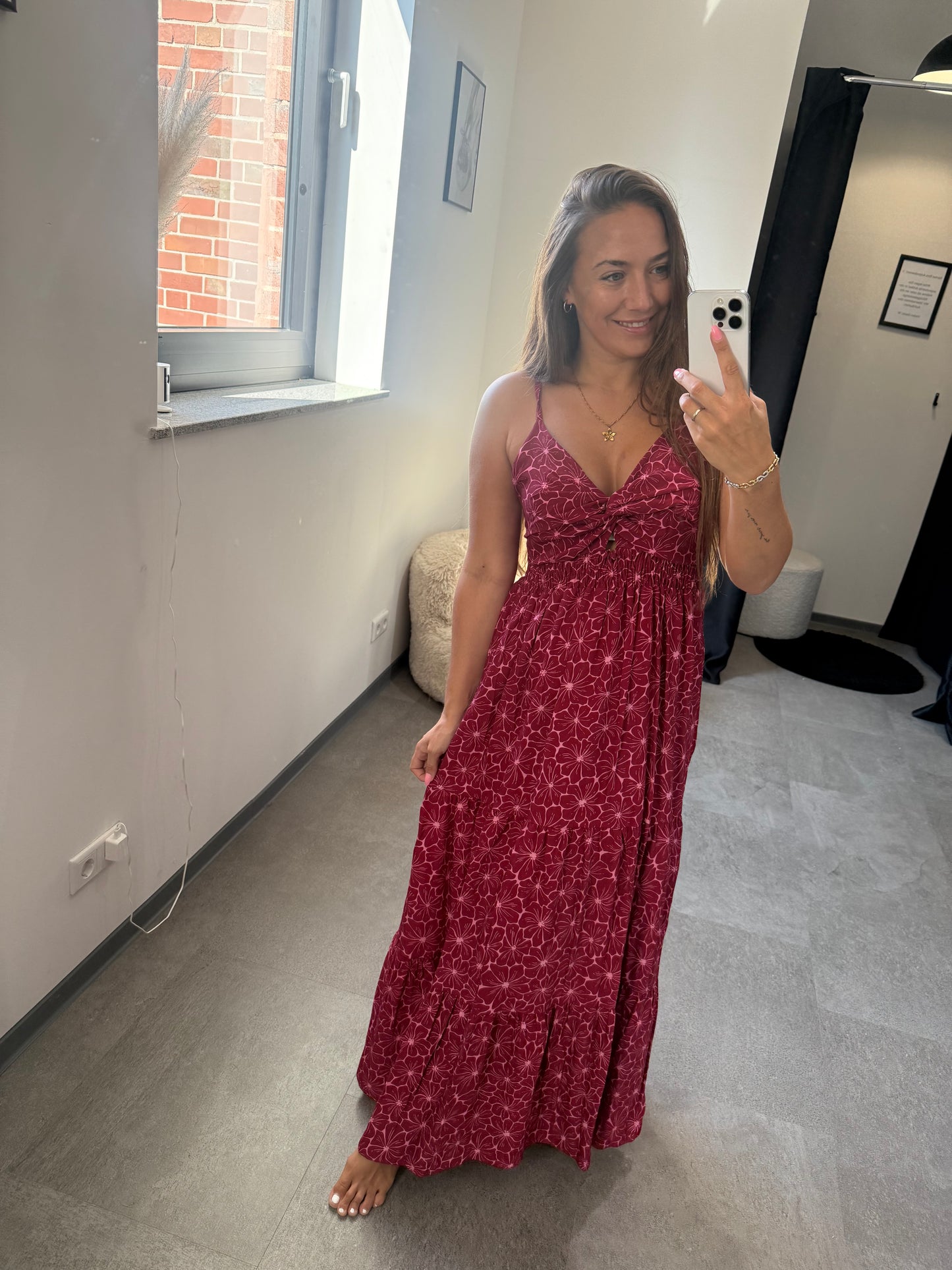 KLEID -1422- BURGUNDY - Sarahs Modeboutique