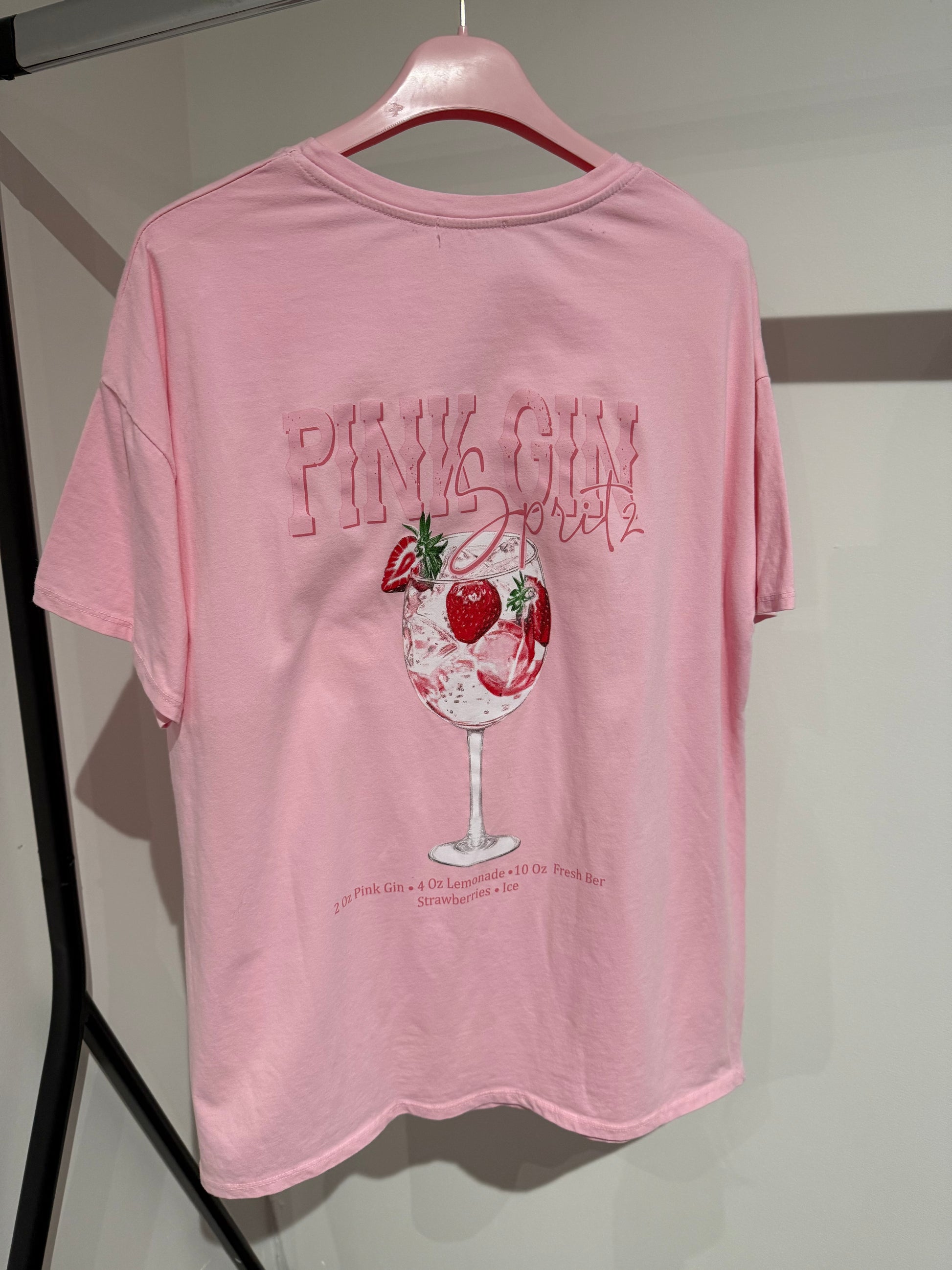 T-SHIRT PINKGIN SPRITZ -3342- ROSA - Sarahs Modeboutique