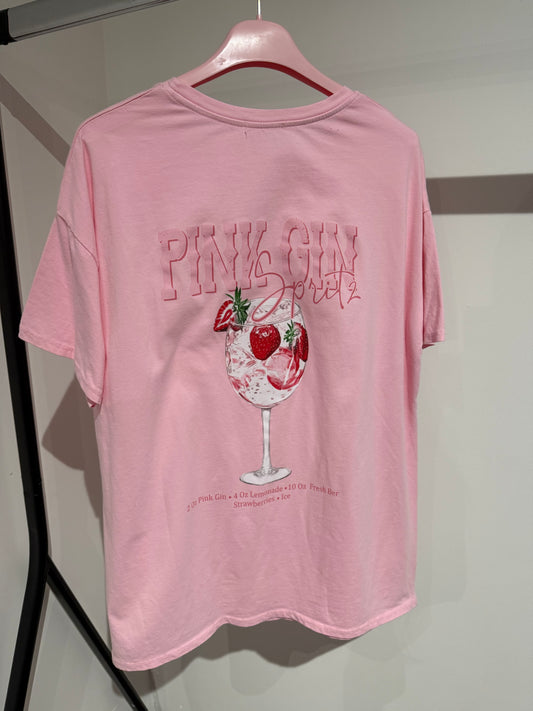 T-SHIRT PINKGIN SPRITZ -3342- ROSA - Sarahs Modeboutique
