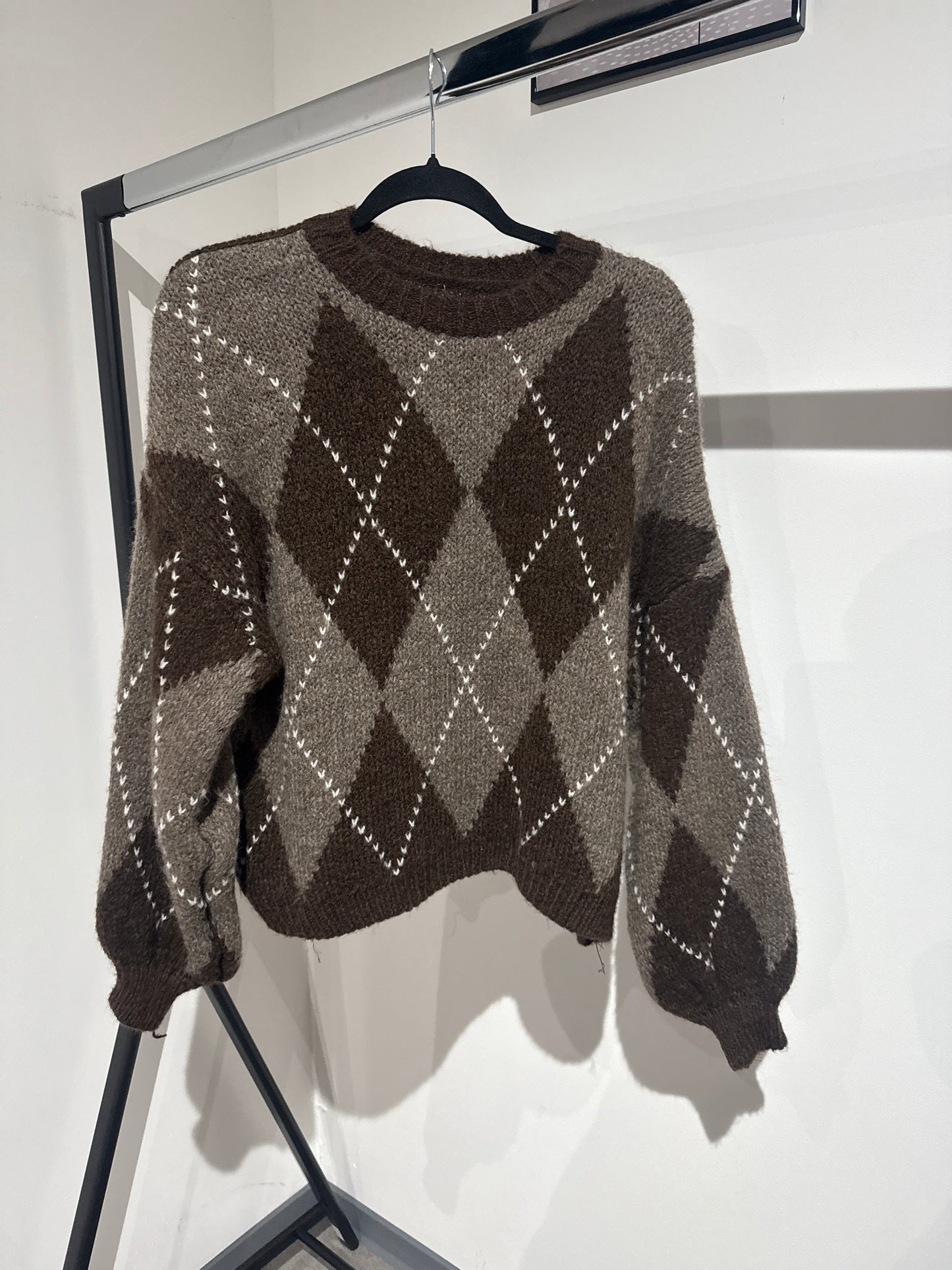 Pulli gemustert kariert -9807- - Sarahs Modeboutique