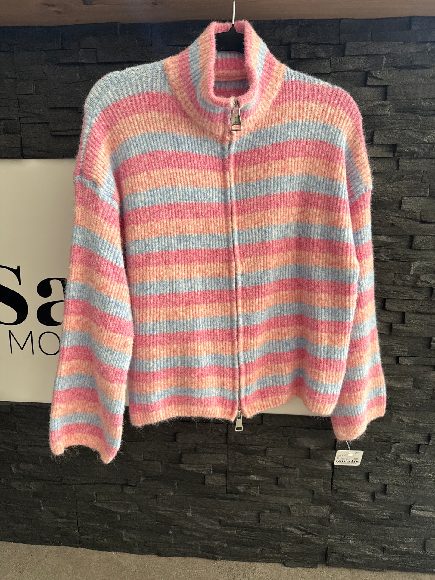 ZIP PULLOVER -3555- PINK - Sarahs Modeboutique