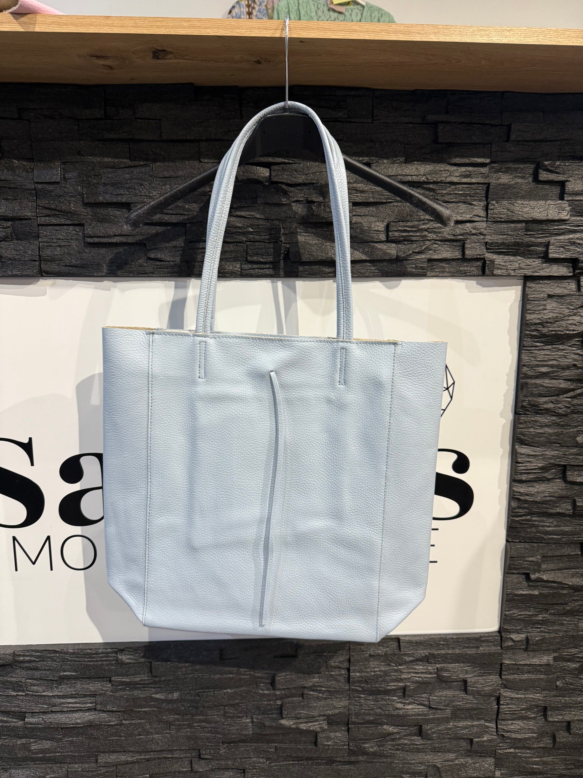 SHOPPER MIT REISSVERSCHLUSS -1333- HELLBLAU - Sarahs Modeboutique