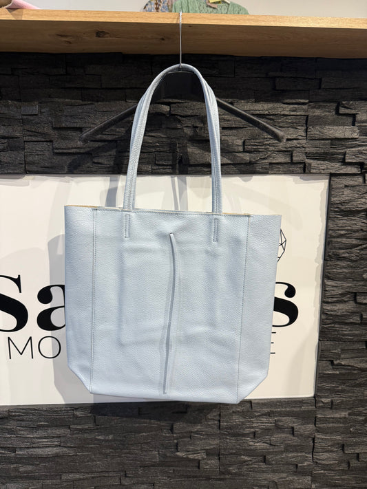 SHOPPER MIT REISSVERSCHLUSS -1333- HELLBLAU - Sarahs Modeboutique