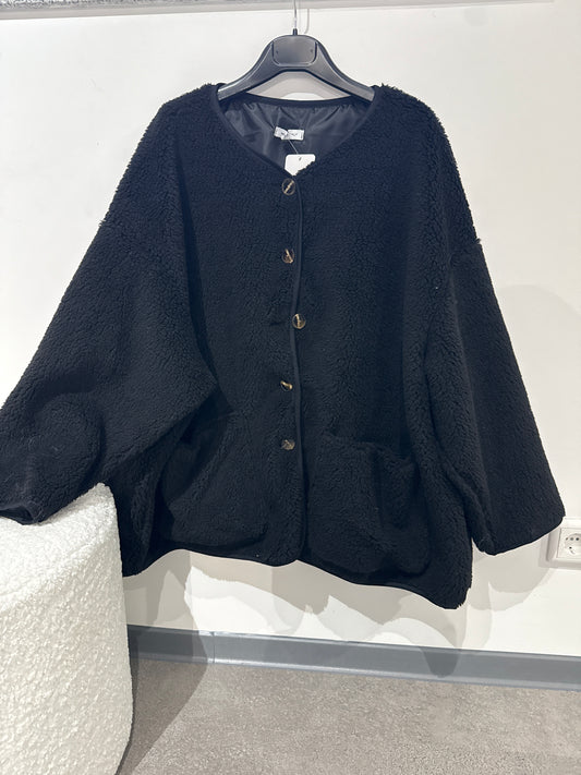 Teddyjacke overzise -1795- schwarz