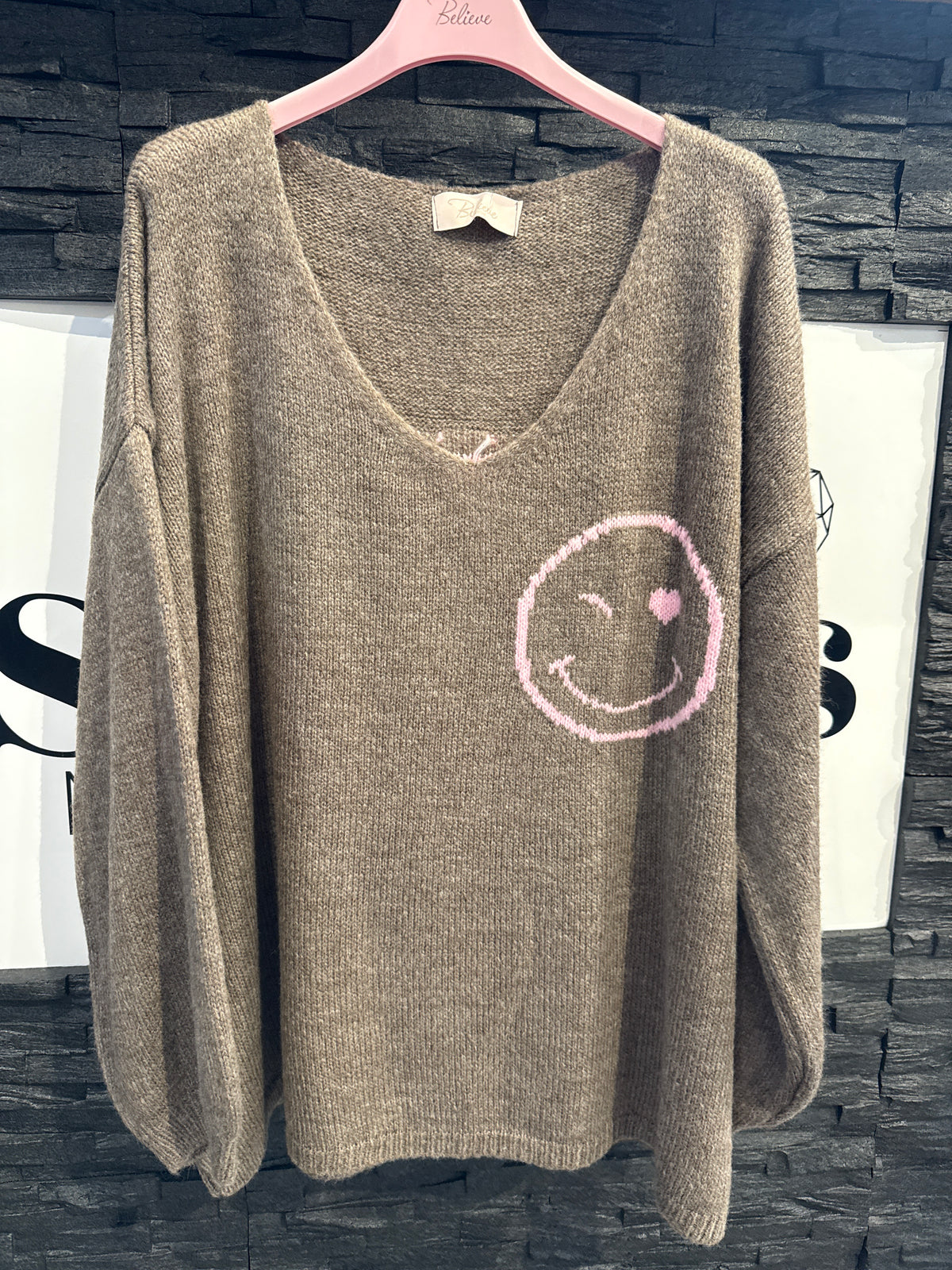 OVERZISE PULLOVER -7899- TAUPE