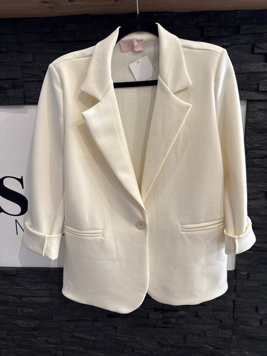 Blazer super soft Onezise -6677-  CREME - Sarahs Modeboutique