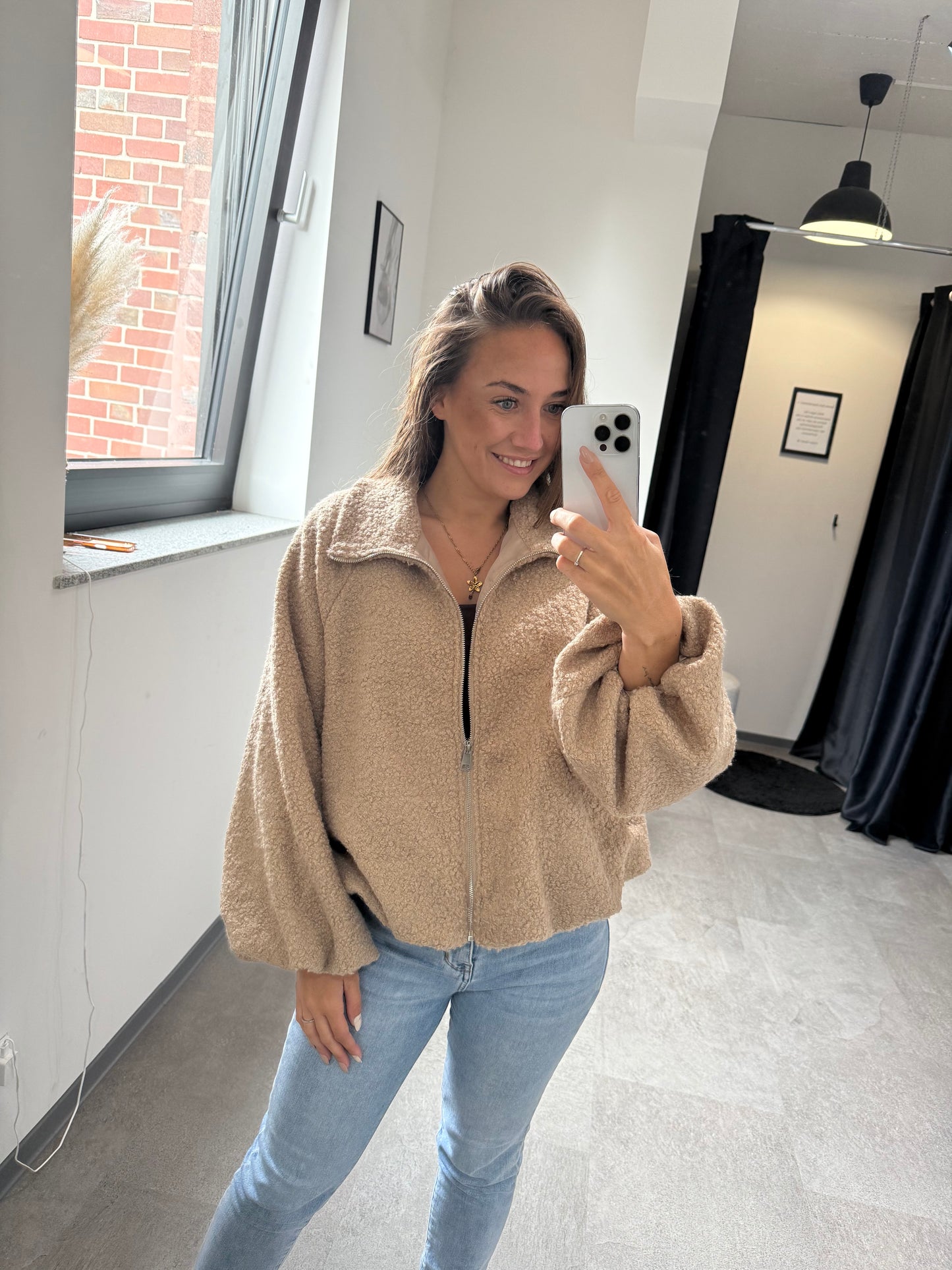 TEDDYJACKE -4777- TAUPE