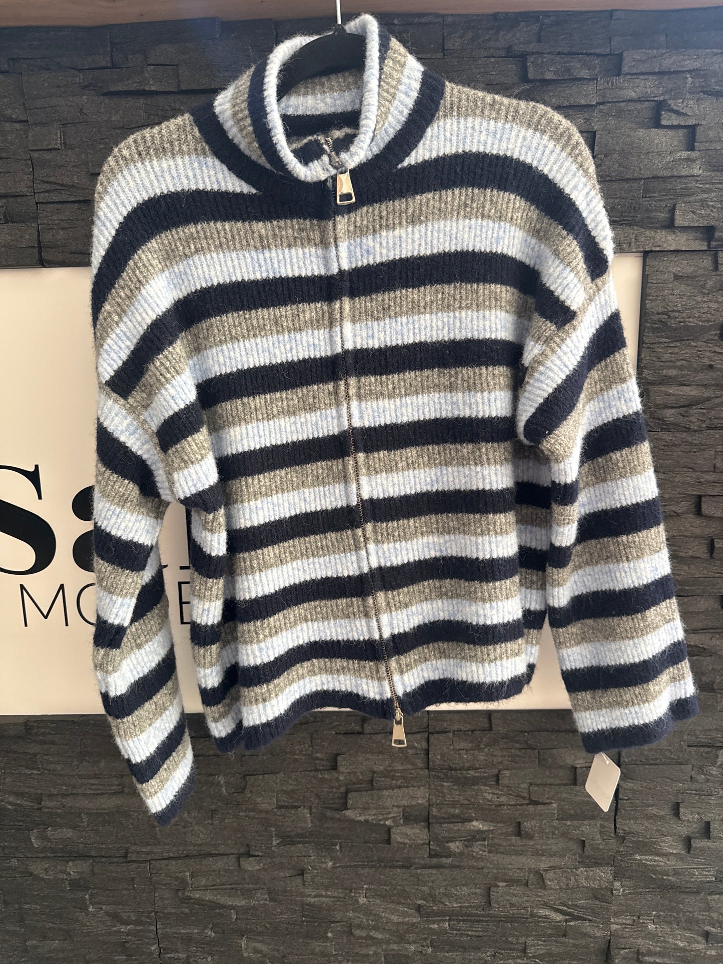 ZIP PULLOVER -3555- BLAU - Sarahs Modeboutique