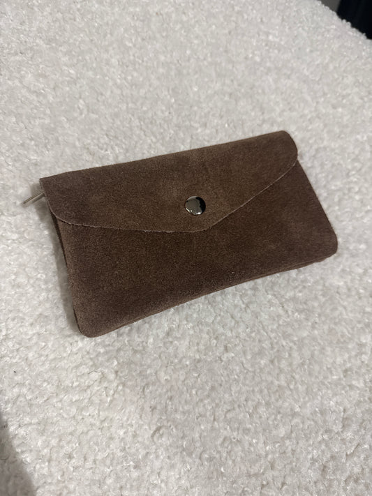 Portmonee Wildleder taupe Gr. - Sarahs Modeboutique