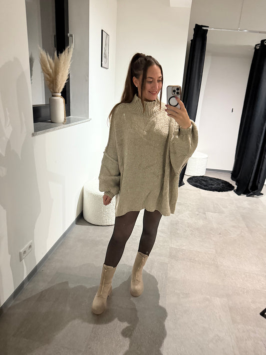Overzise Pulli -3461-  taupe