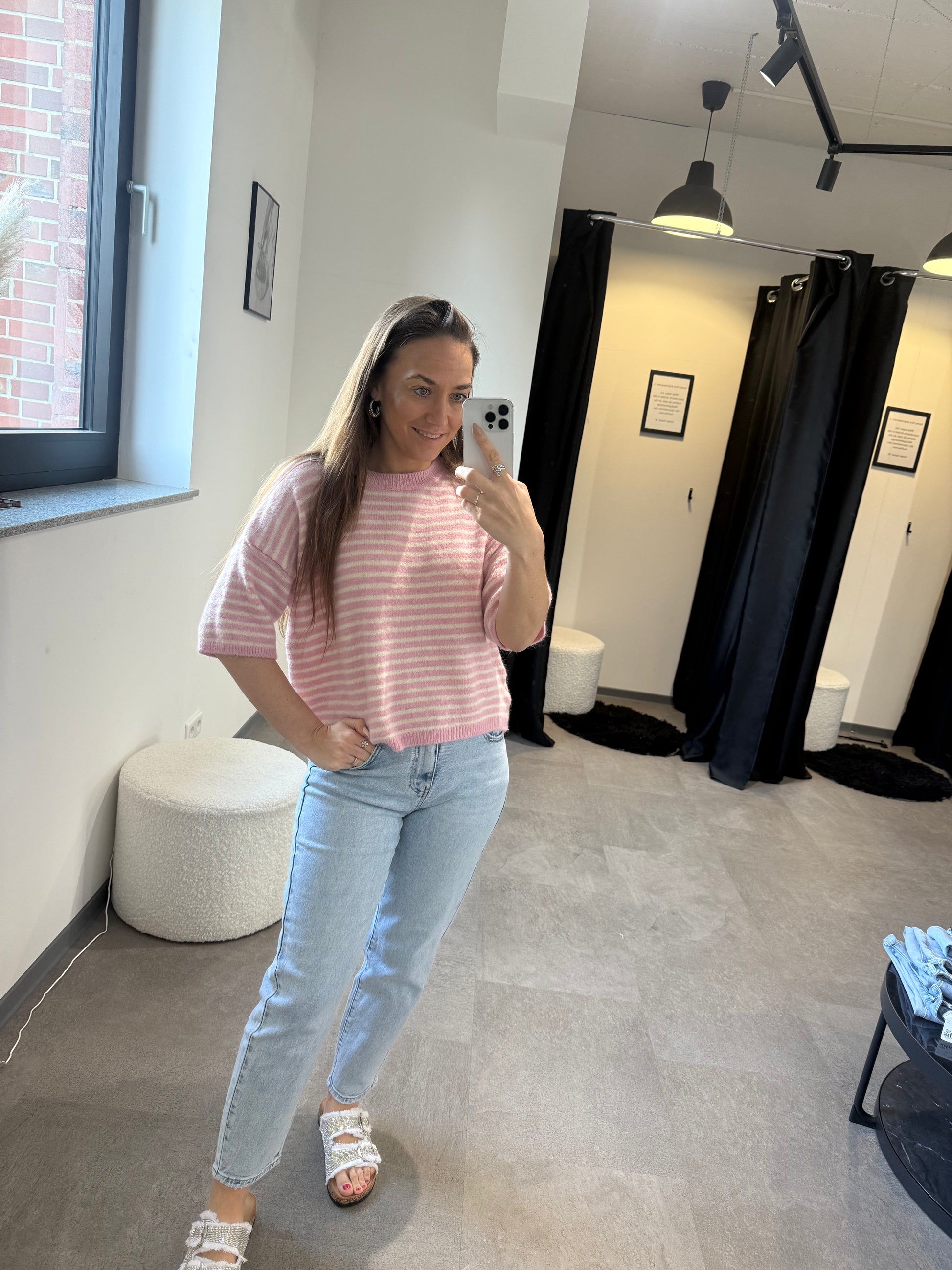 Strickshirt -1393- rosa - Sarahs Modeboutique