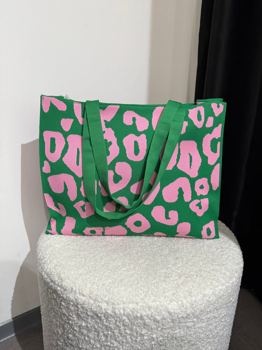 Shopper pink/grün -4460-