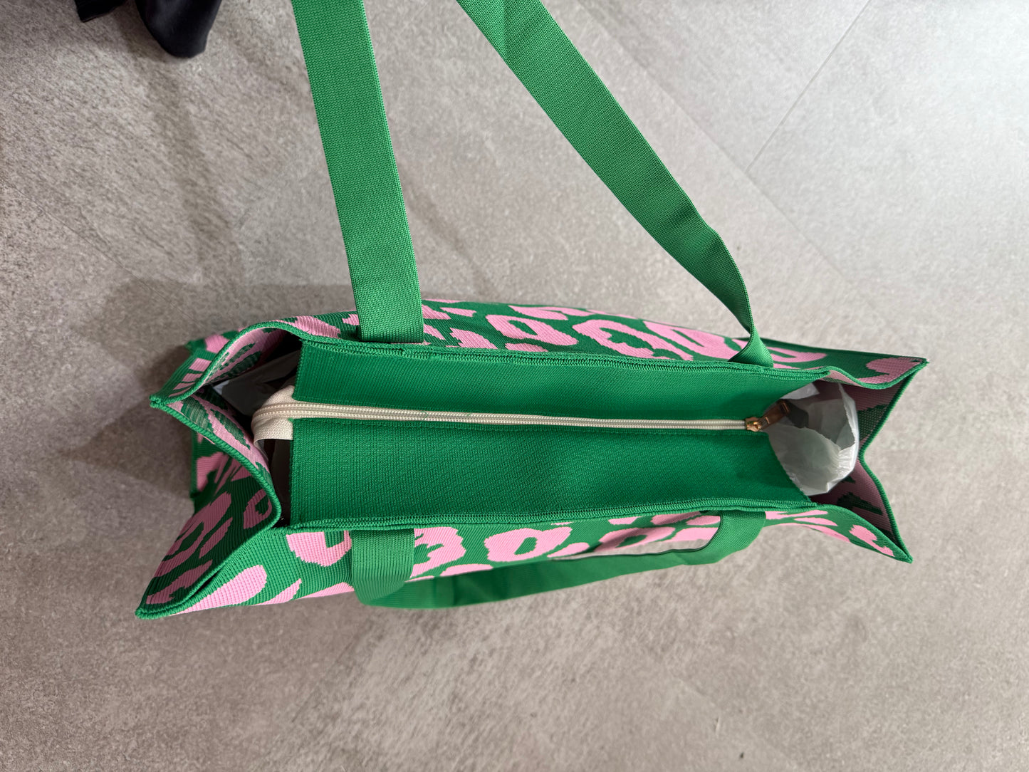 Shopper pink/grün -4460-