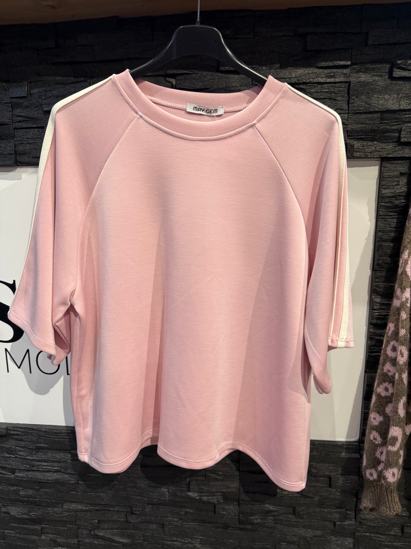 OVERZISE T-SHIRT -1557- ROSA - Sarahs Modeboutique