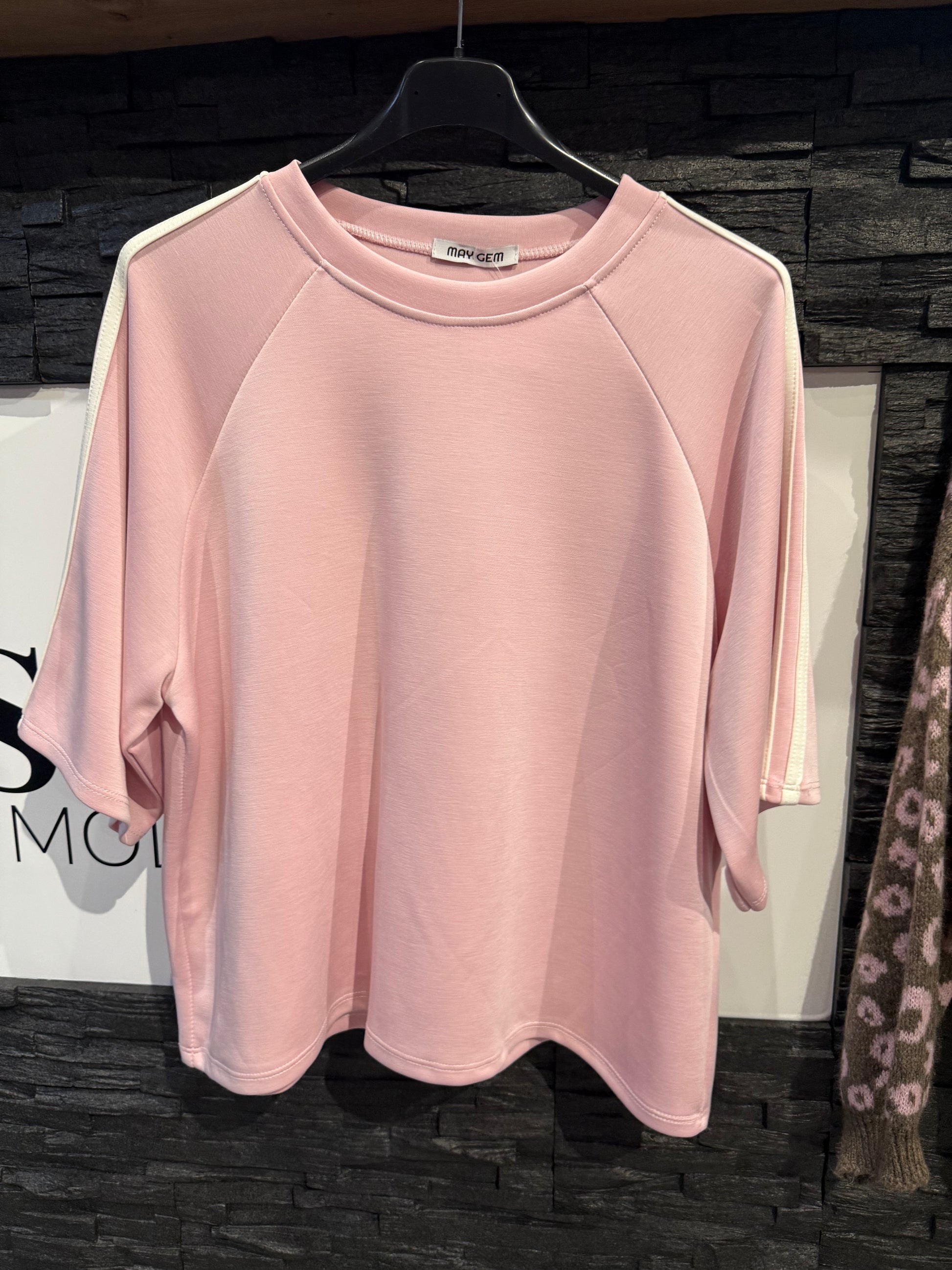 OVERZISE T-SHIRT -1557- ROSA - Sarahs Modeboutique