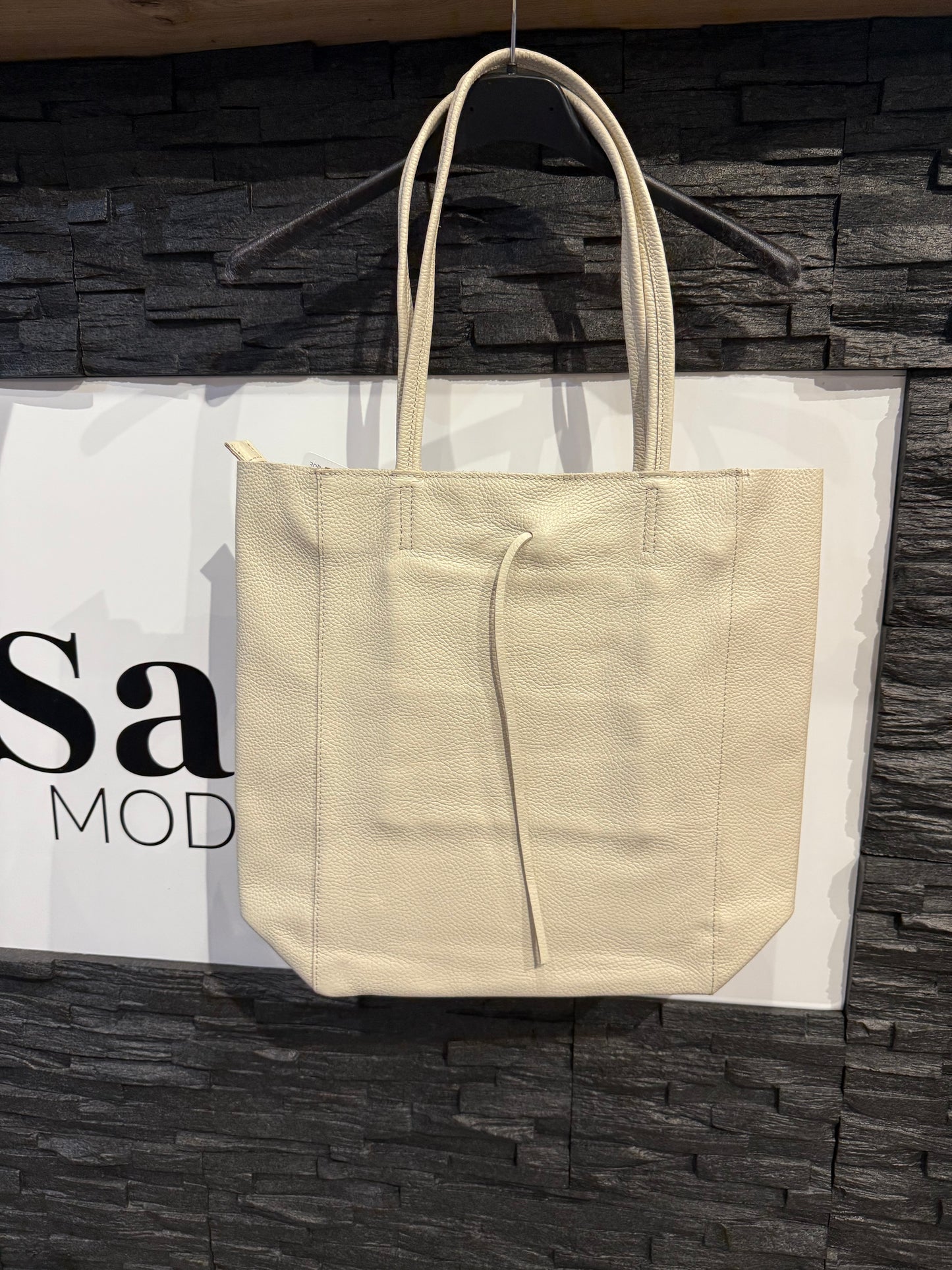 SHOPPER MIT REISSVERSCHLUSS -1333- BEIGE - Sarahs Modeboutique