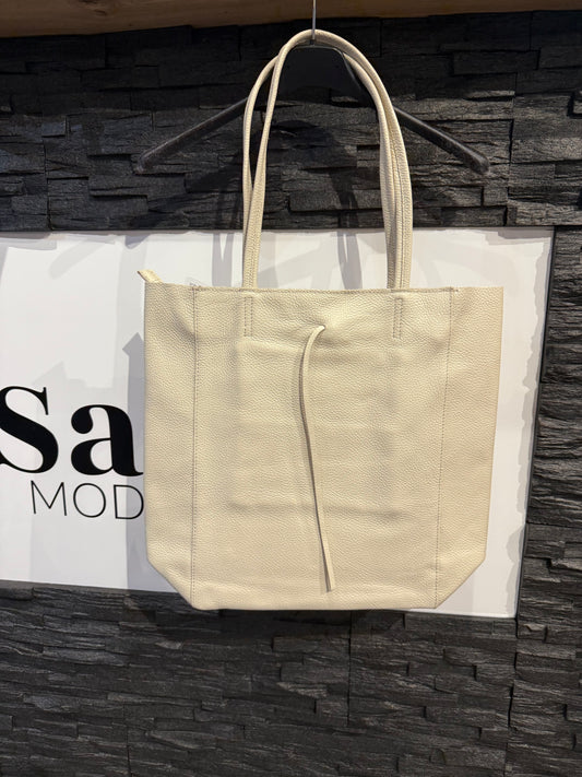 SHOPPER MIT REISSVERSCHLUSS -1333- BEIGE - Sarahs Modeboutique