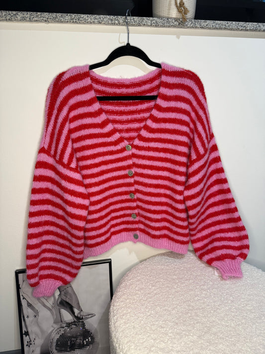Cardigan -7362- rosa/rot