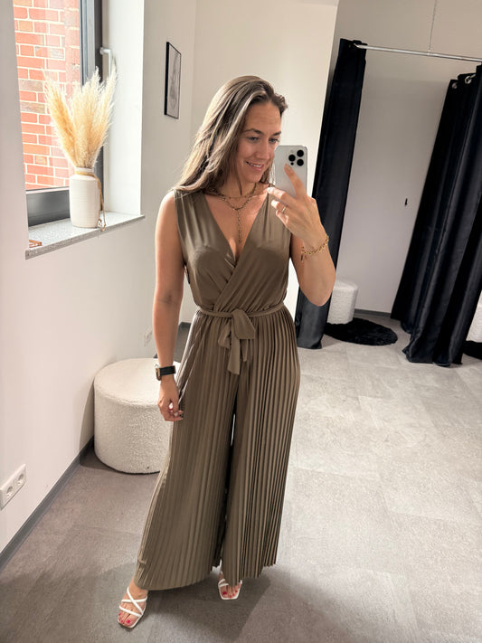 Plisseejumpsuit taupe -1679-