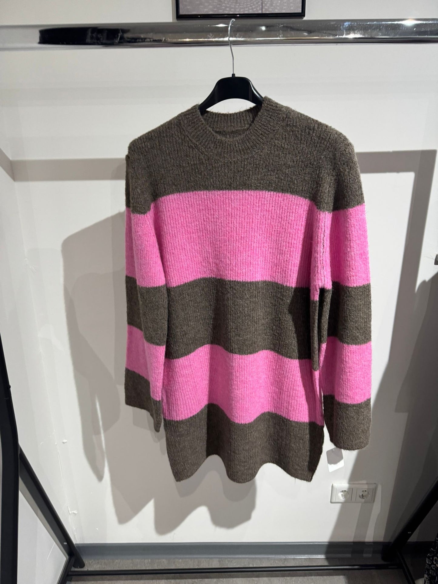 Pullikleid gestreift -3353- taupe/pink